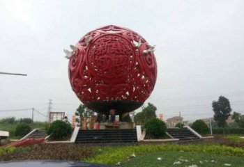 圓球雕塑服務(wù)商，街道標(biāo)識，景觀烤漆圓球雕塑定制