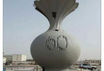花瓶雕塑定做，城區(qū)小品，裝飾玻璃鋼花瓶雕塑定價(jià)