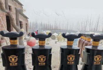 酒瓶雕塑供求，美陳雕塑，玻璃鋼酒瓶雕塑優(yōu)選