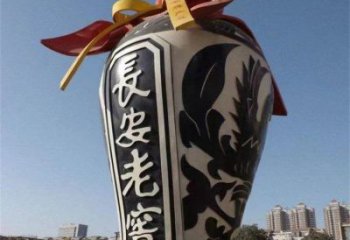 酒瓶雕塑制作廠家，城市雕塑，景觀玻璃鋼酒瓶雕塑專供