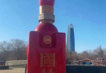 洋酒瓶雕塑精品，標(biāo)識(shí)雕塑，玻璃鋼洋酒瓶雕塑供給
