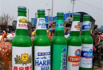 啤酒瓶雕塑精品，景觀概念，玻璃鋼啤酒瓶雕塑通用