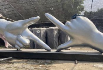 剪刀手雕塑供求，美陳雕塑，不銹鋼剪刀手雕塑制造