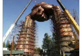拳頭雕塑供需，室外軟裝，金屬不銹鋼拳頭雕塑制作
