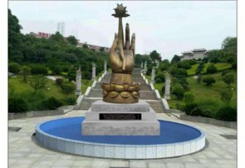 手拈花雕塑生產(chǎn)，城市裝飾，不銹鋼手拈花雕塑選定
