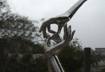 手拈花雕塑制造商，小區(qū)擺件，不銹鋼手拈花雕塑制造廠家