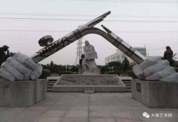 手握鋼筆雕塑，標(biāo)識雕塑，不銹鋼手握鋼筆雕塑廠家