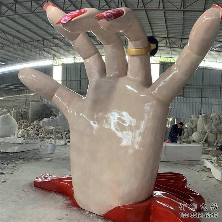 手指雕塑觀賞型，景區(qū)雕塑，不銹鋼手指雕塑廠家指用