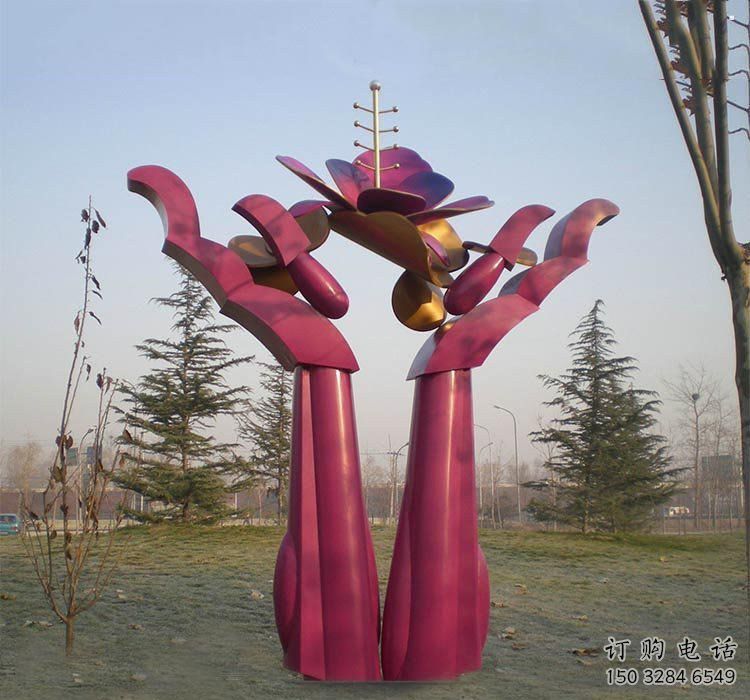雙手雕塑生產(chǎn)商，城市雕塑，不銹鋼雙手雕塑廠家