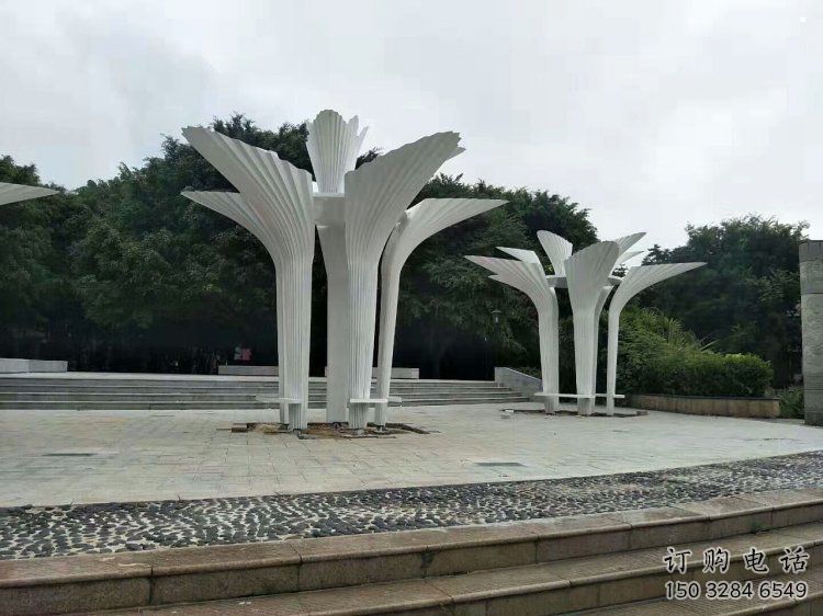 遮陽樹雕塑展品，室外軟裝，不銹鋼遮陽樹雕塑訂做