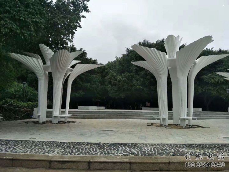 遮陽樹雕塑展品，公園小品，不銹鋼遮陽樹雕塑加工