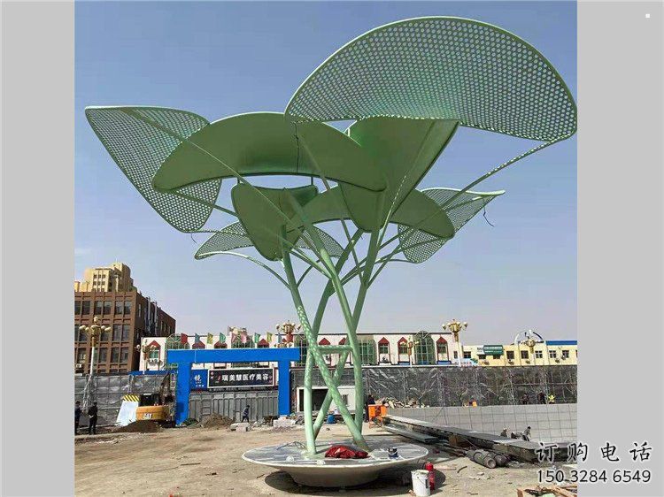 鏤空樹(shù)雕塑制造商，城市雕塑，烤漆鏤空樹(shù)雕塑定制