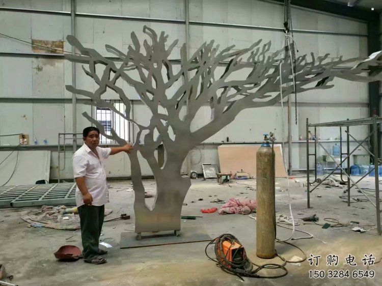 抽象鏤空樹雕塑，小區(qū)雕塑，鏤空剪紙樹雕塑廠家