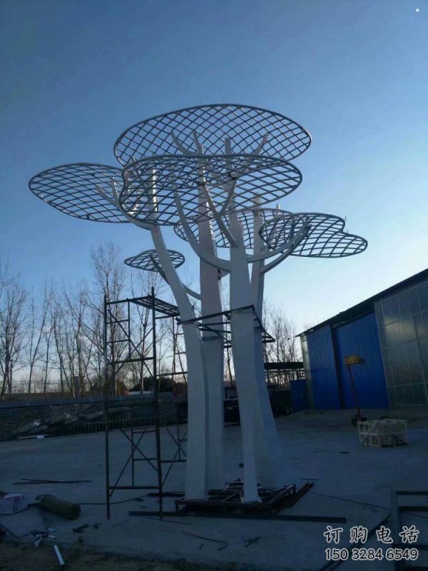 蘑菇樹雕塑加工，美陳雕塑，廣場鏤空蘑菇樹雕塑預定