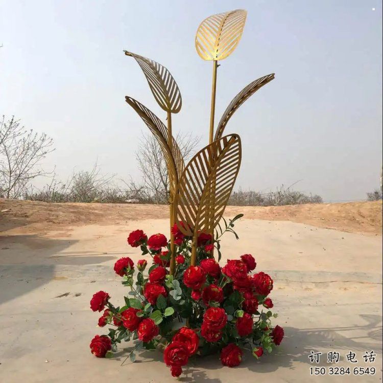 芭蕉葉雕塑定價，拉絲工藝，不銹鋼芭蕉葉雕塑制作