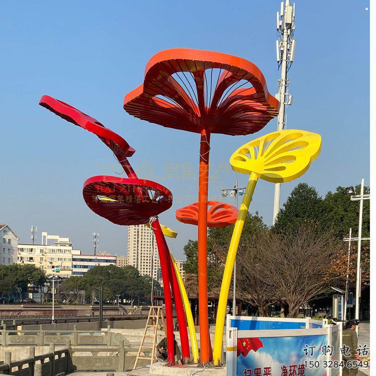 芭蕉葉雕塑訂做，公園雕塑，不銹鋼芭蕉葉雕塑公司