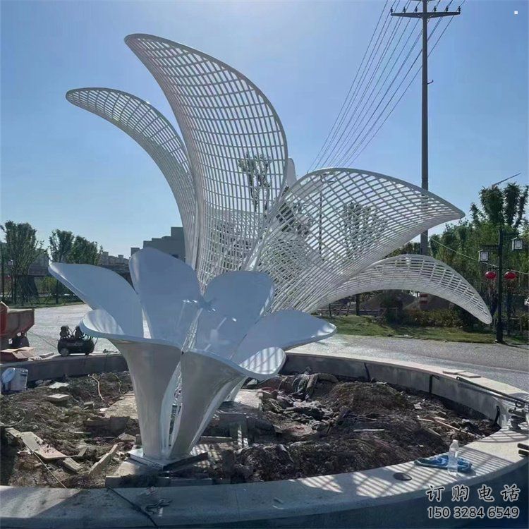 芭蕉葉雕塑供應(yīng)，地標(biāo)擺件，不銹鋼芭蕉葉雕塑制造