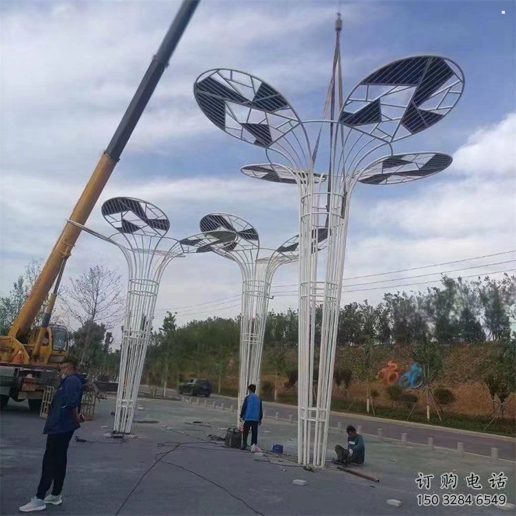 芭蕉葉雕塑精選，景區(qū)雕塑，不銹鋼芭蕉葉雕塑提供