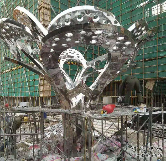 鏡面樹葉雕塑展品，花園小品，鏡面不銹鋼樹葉雕塑優(yōu)選