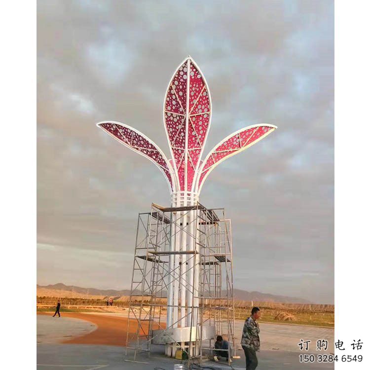 樹葉雕塑精選，彩鋼制作，園林烤漆樹葉雕塑標準