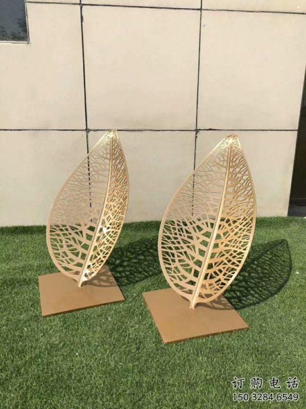 鏤空樹葉雕塑精選，陸地擺件，各類鐵藝樹葉雕塑廠家