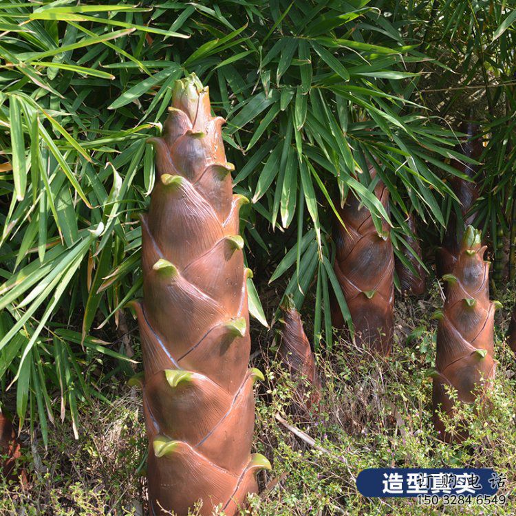 竹筍雕塑訂做，景觀雕塑，彩繪不銹鋼竹筍雕塑提供