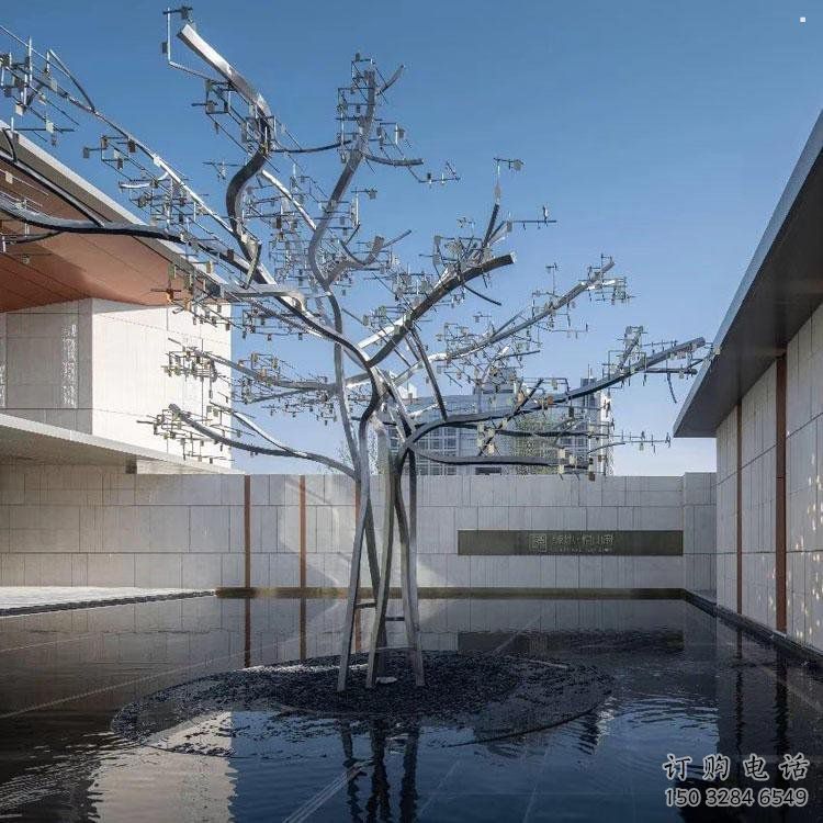 風(fēng)鈴樹雕塑通用，鍛造工藝，不銹鋼風(fēng)鈴樹雕塑通用