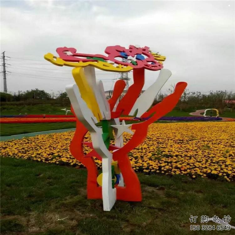 花樹雕塑廠家，標(biāo)識(shí)雕塑，不銹鋼花樹雕塑選用