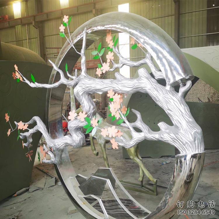 梅花樹(shù)雕塑提供，街頭雕塑，不銹鋼梅花樹(shù)雕塑優(yōu)價(jià)