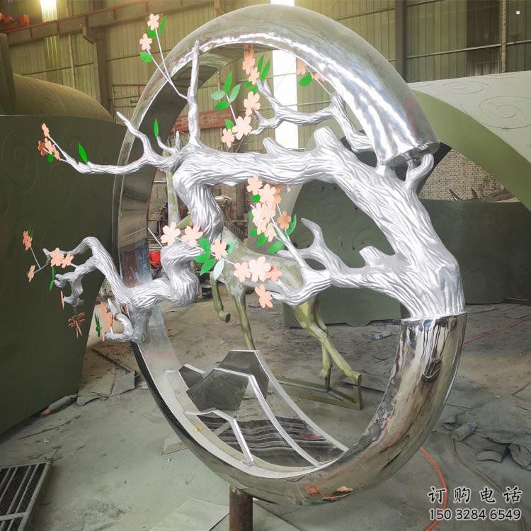 梅花樹雕塑選定，美陳雕塑，不銹鋼梅花樹雕塑工廠