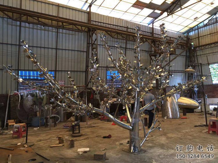 楓樹雕塑精選，美陳雕塑，不銹鋼楓樹雕塑制作