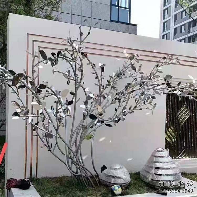 楓樹雕塑優(yōu)選，白鋼構(gòu)件，不銹鋼楓樹雕塑工程