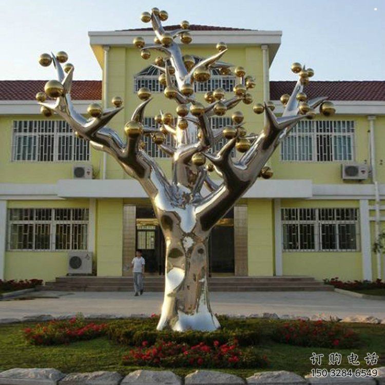樹干雕塑供需，室外軟裝，藝術(shù)不銹鋼樹干雕塑指用