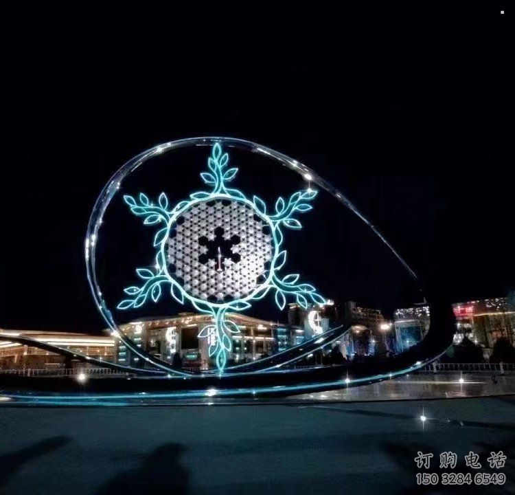 雪花雕塑廠家，燈光雕塑，不銹鋼雪花雕塑優(yōu)選