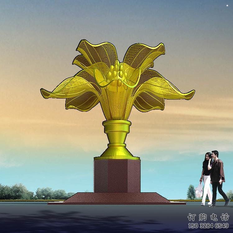 發(fā)財樹雕塑服務(wù)商，街道標(biāo)識，發(fā)財樹雕塑定制廠家