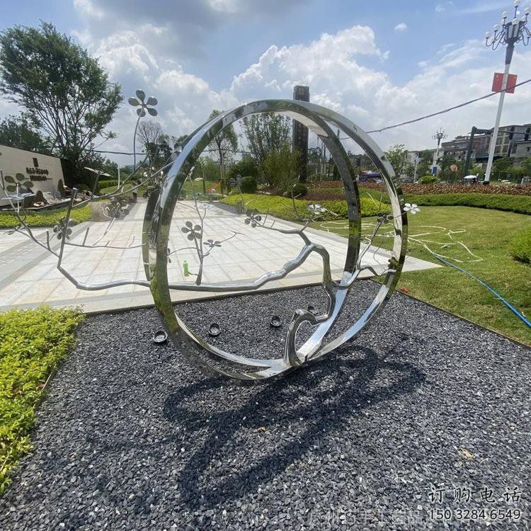 圓環(huán)樹雕塑預(yù)定，戶外雕塑，不銹鋼圓環(huán)樹雕塑特供