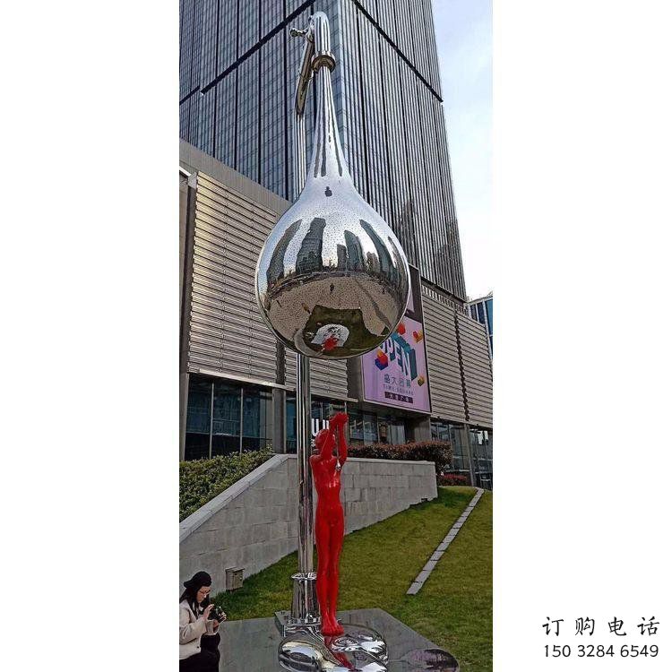 水滴雕塑供需，廣場雕塑，不銹鋼鏡面水滴雕塑選用