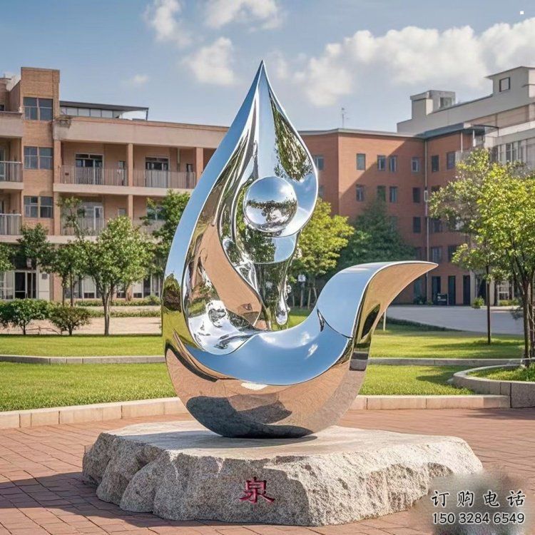 淚滴雕塑制造，白鋼構件，不銹鋼淚滴雕塑提供