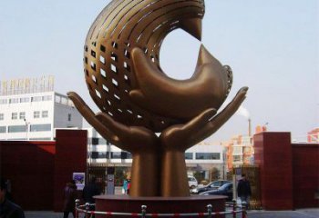 雙手雕塑系列精選，小區(qū)雕塑，不銹鋼雙手雕塑定做廠家