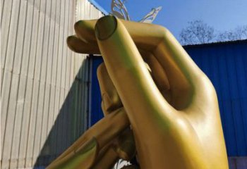 握手雕塑精選，街景小品，不銹鋼握手雕塑指用廠家