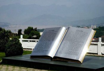 書本雕塑通用，花園小品，廣場不銹鋼書本雕塑制作