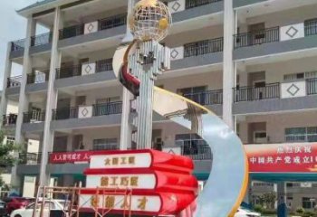 疊書雕塑常用，鋼管組合，不銹鋼疊書雕塑廠家