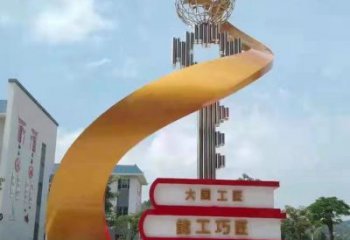 疊書雕塑廠家，彩鋼制作，景觀不銹鋼疊書雕塑優(yōu)價