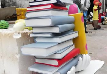 疊書雕塑廠家，彩鋼制作，不銹鋼疊書雕塑廠家