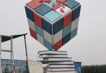 疊書雕塑工廠選用，街道標識，不銹鋼疊書雕塑制作