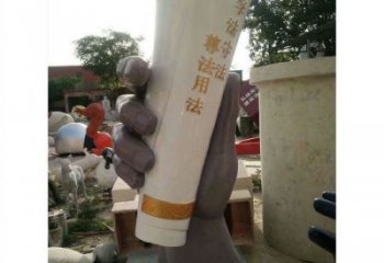 手卷雕塑異型廠家，城市裝飾，玻璃鋼手卷雕塑定做