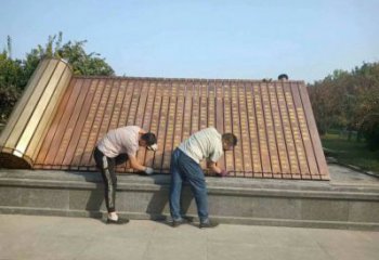 書卷雕塑，仿古景觀雕塑，仿古擺件