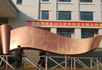 幼兒園書(shū)卷雕塑，鐵藝文化雕塑，鑄造制作