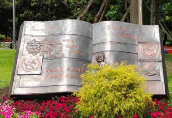 銅書本雕塑選用，景區(qū)案例，銅書本雕塑廠家通用