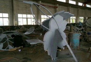 楓葉雕塑承接，鍛造工藝，不銹鋼楓葉雕塑訂做